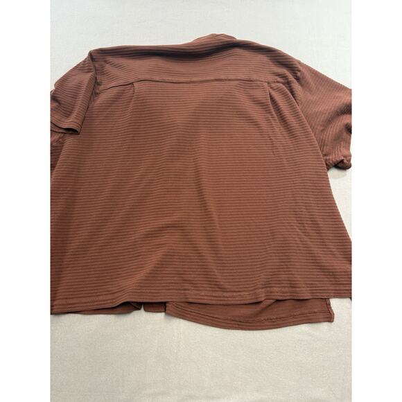 Big Bud Press Pantry Honeycomb Button Up 6XL Brown Textured Short Sleeve Shirt - Picture 10 of 11